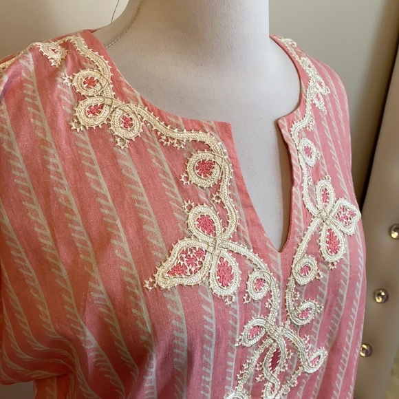 Bella Tu Ropes Pink Ombré Embroidered Tunic Dress - Picture 6 of 12